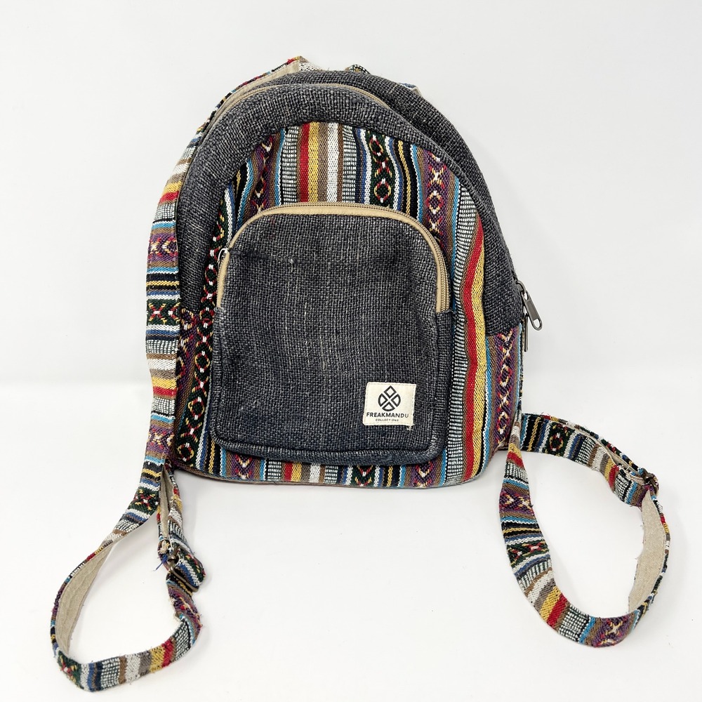 Freakmandu Hemp Bodi Boho Mini Backpack Hippy Bag Purse